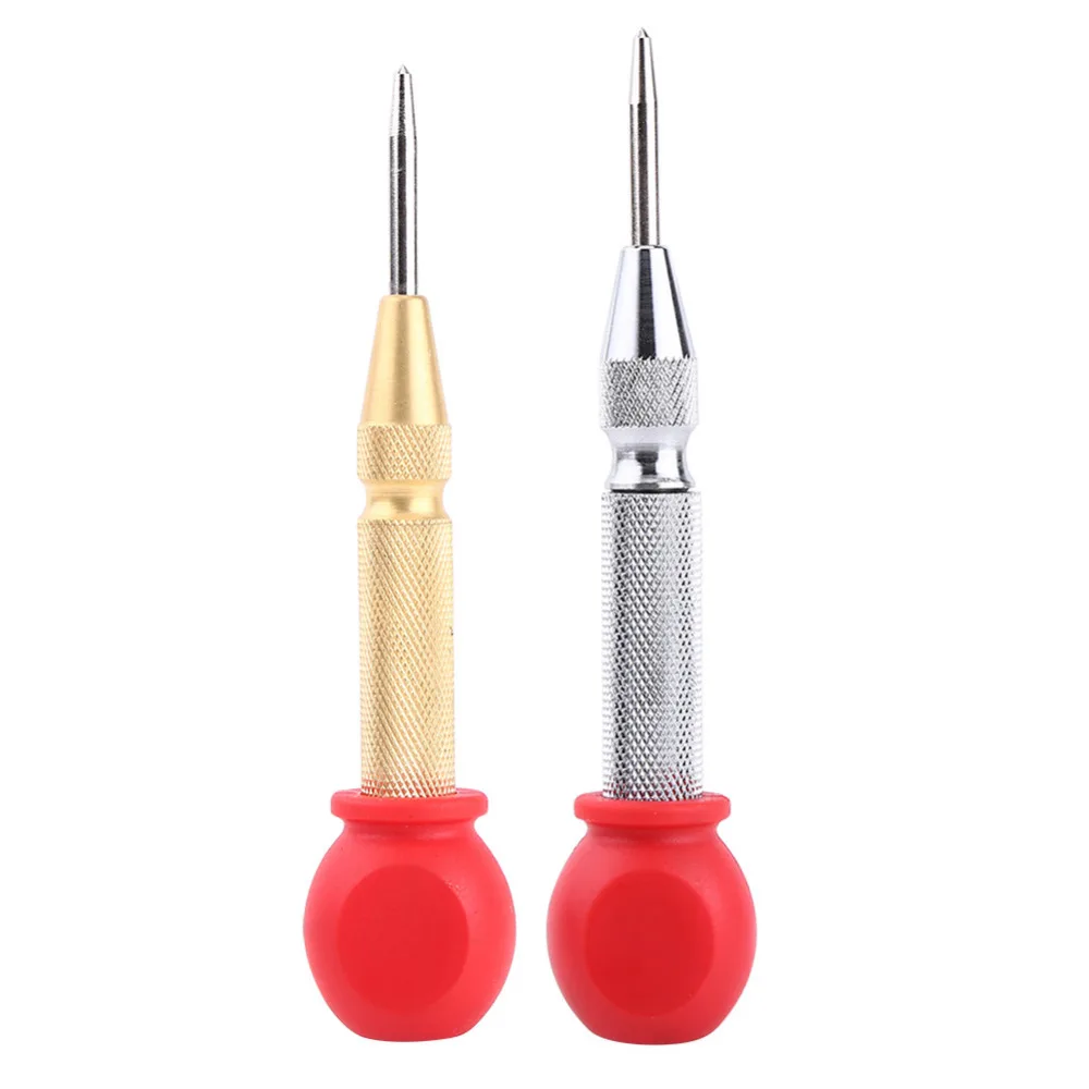Center Punch Drill Bit Automatic Hole With HSS Tip Protective Cap MetalWorking Punching Marking Tool Gold/Silver Color | Инструменты