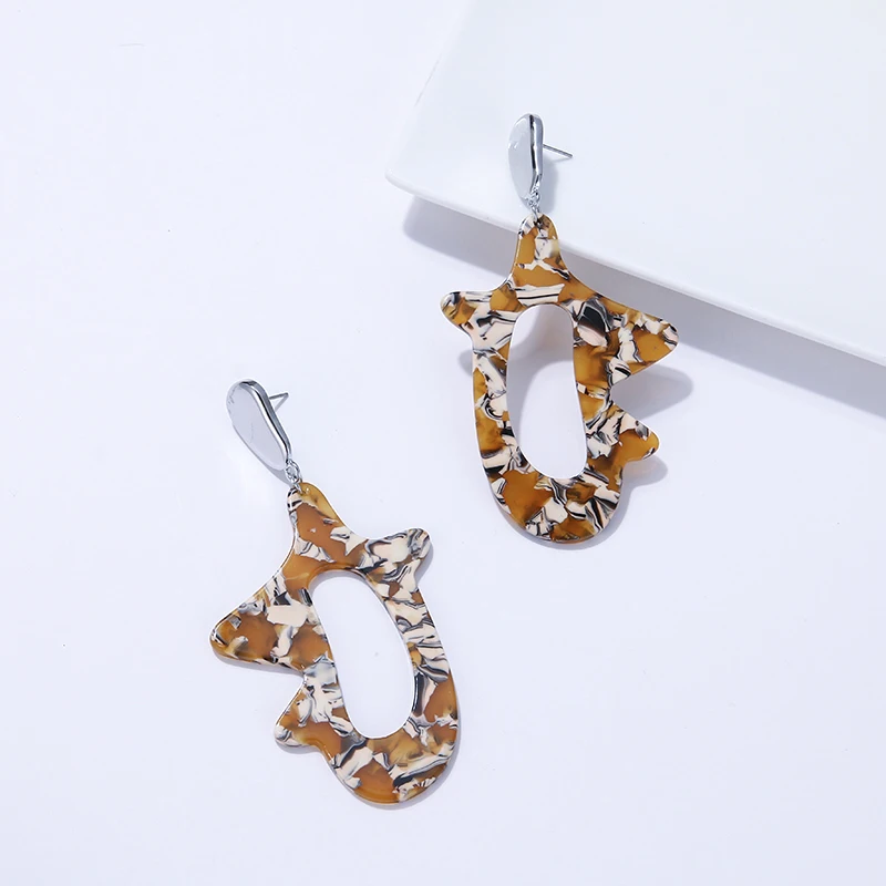 Модные Акриловые Асимметричные геометрические брендовые висячие серьги Yhpup