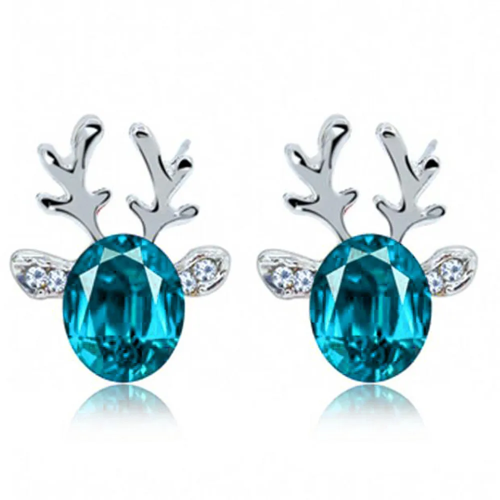 Light Blue Tooayk серьги с кристаллами, роскошные трехмерные рождественские серьги с оленем, ювелирные изделия, серьги для вечеринок, kolczyki orecchini P - Окраска металла: Light Blue