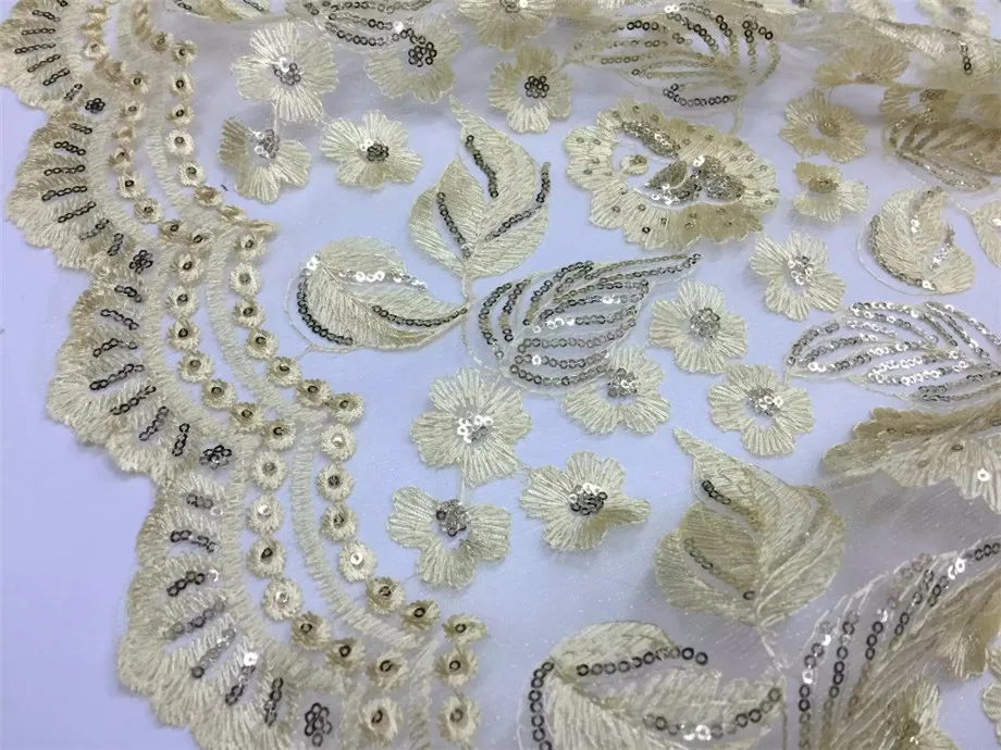 

2017 Latest French Nigerian Laces Fabrics High Quality Tulle African Laces For Wedding Embroidered Mesh Lace Fabric