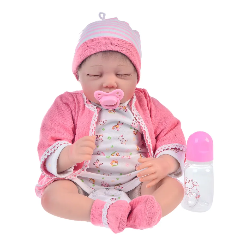 Изысканный 55 см Силиконовые Reborn Baby Doll игрушки Реалистичные Новорожденные спящие