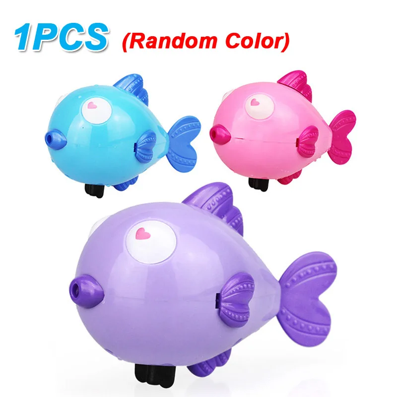 Kiss fish 1pcs Детская игрушка для ванны Акула крокодил Бегемот плавание ванна черепаха Плавающая водяная намотанная цепь Детские Классические игрушки-подарки случайный цвет - Цвет: Kiss fish 1pcs