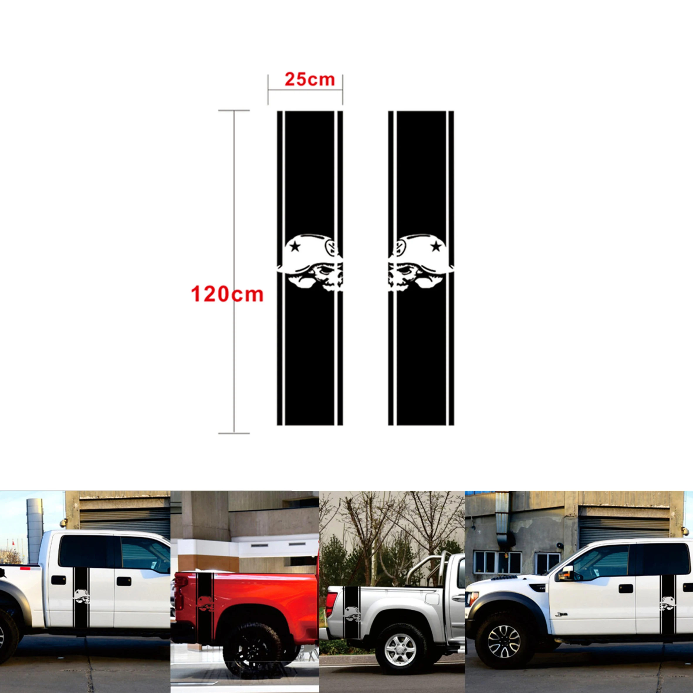 Фото 1 пара черепов наклейка для Dodge пикап грузовик кровать полосы 120*25 см