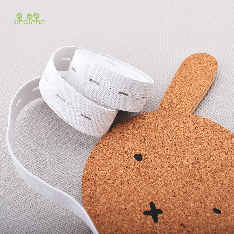 

Chainho,Adjustable Knit Elastic Band,white Color with Buttonhole,for Pregnant women & Baby Clothes,Craft DIY Sewing Accessories