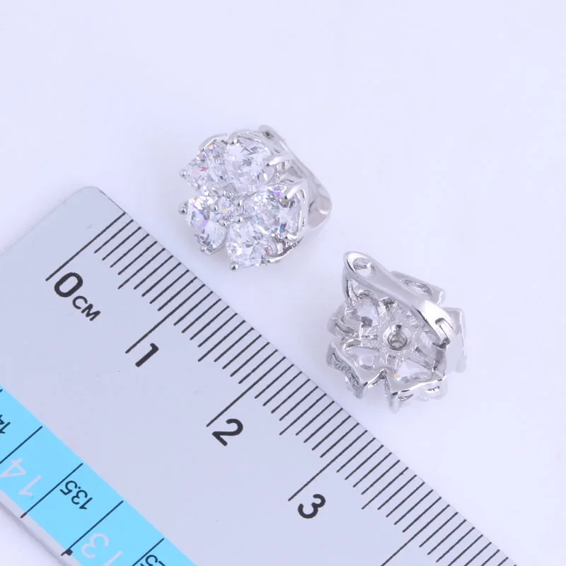 Монолог любви Вечный Белый кубический цирконий цветок серебряного цвета