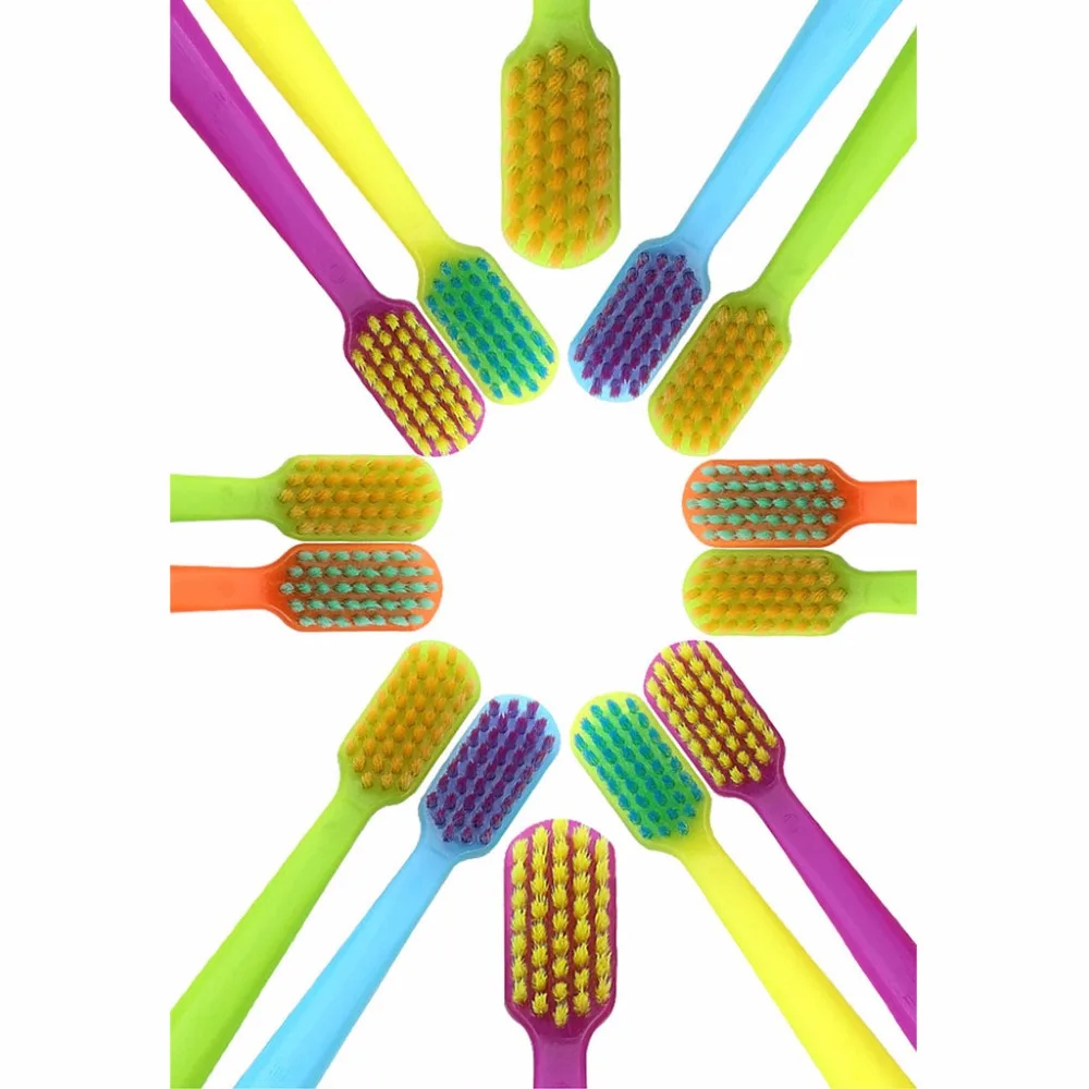 Зубная щетка с мягкой щетиной для взрослых пар 10 шт./компл. яркий цвет отверстием