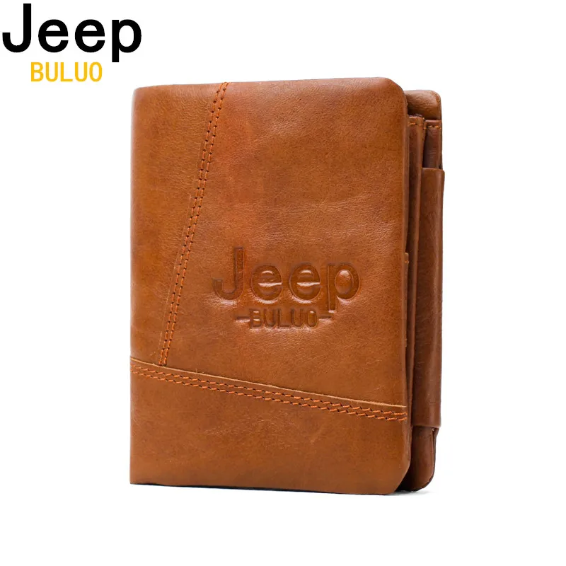 Мужской/женский кошелек для карт jeep buluo коричневый бумажник двойного и тройного