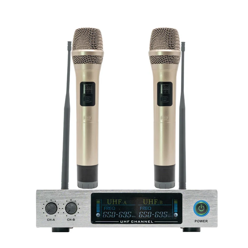 Профессиональная Беспроводная микрофонная система 900T 2 канала UHF Dynamic Professional 4