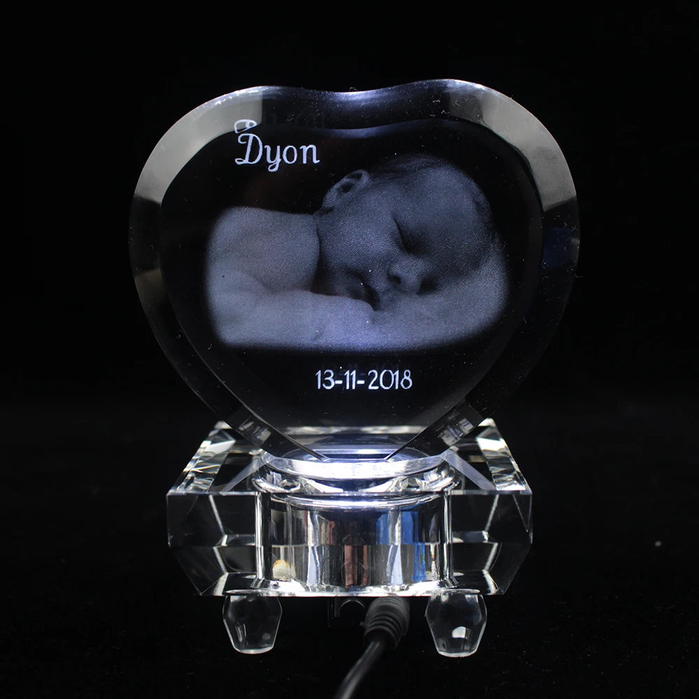 

Square Shaped LED Crystal 3D Night Lamp Bases For Crystal Display
