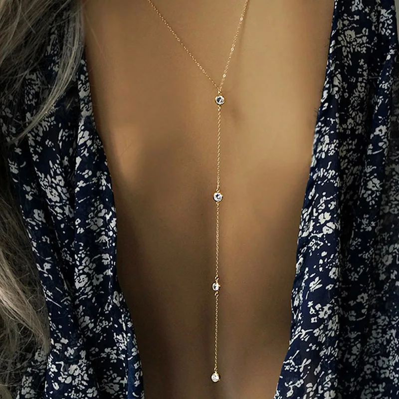 2018 Соблазнительная Женская цепочка для тела со стразами задник пляжная цепь