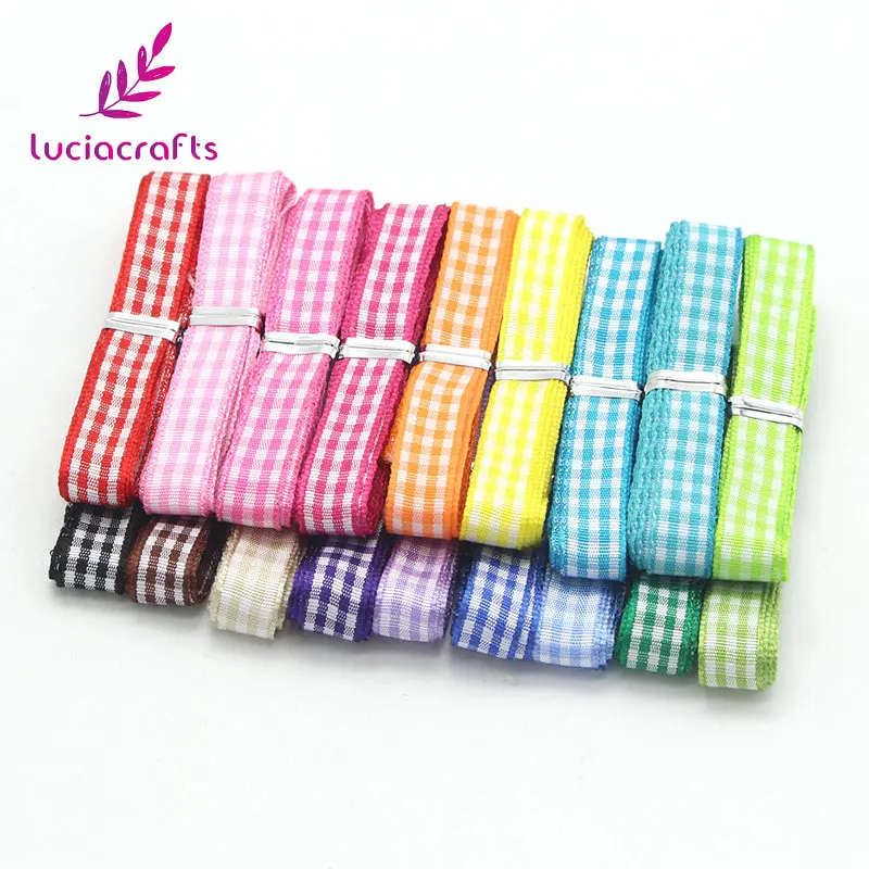 Lucia crafts 5y/18y 9 5 10 мм принт сетки Grosgrain лента Подарочная посылка DIY аксессуары для