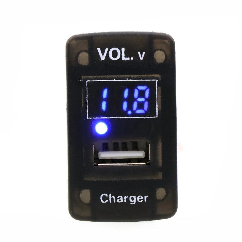 Автомобильное зарядное устройство с USB интерфейсом 5 в 2 1 А и измеритель