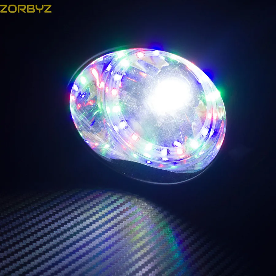 ZORBYZ 1 шт., Хромированный Светодиодный светильник в виде пули для мотоцикла, противотуманный светильник с ангельским глазом для Harley Honda Yamaha, на заказ - Цвет: Multicolor Angel Eye