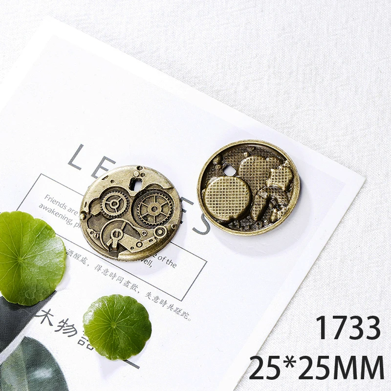 

25*25mm 4pcs Watch Movements Alloy Pendant For Diy Jewelry Making 2 Colors Antique Silver Antique Bronze No.1733