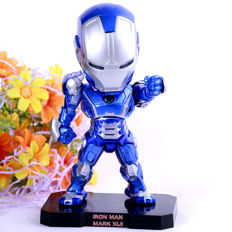 16 см Marvel Avengers Infinity War MK42 Q версия Железный человек синяя и красная игрушка фигурка