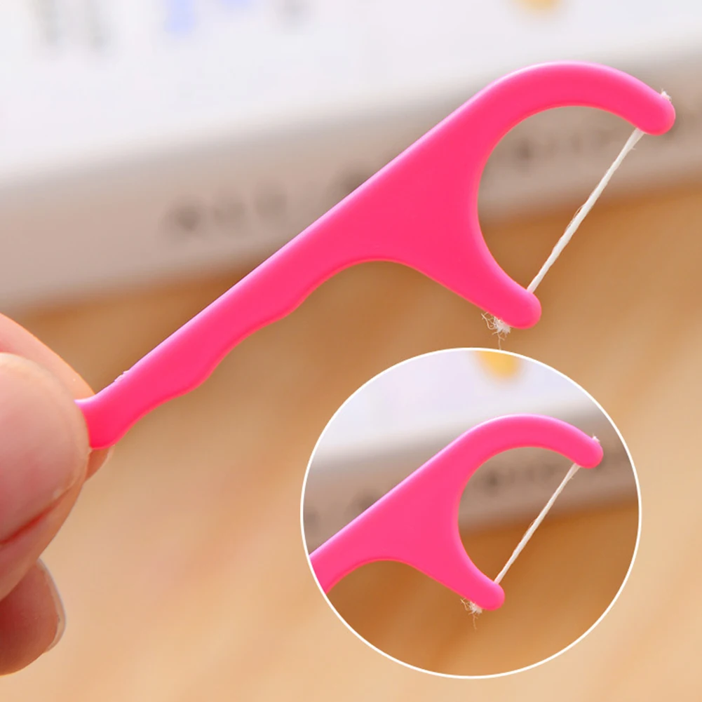 50 шт зубная нить с держателем зубочистки зубные нити Пластик выбирает чистка