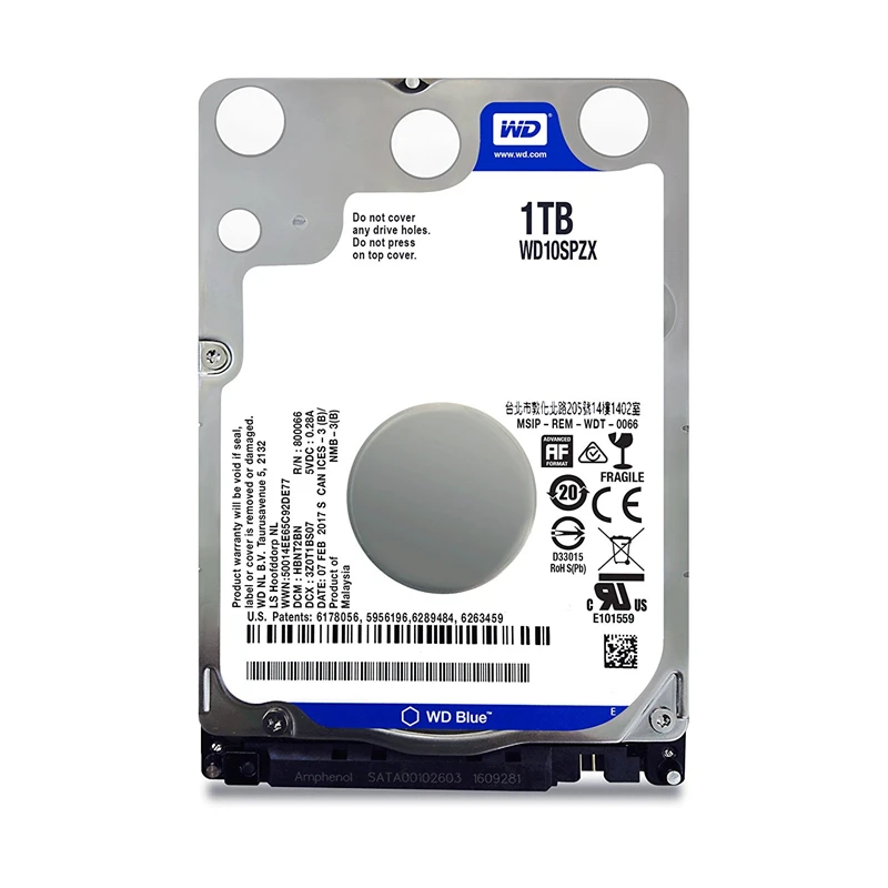 WD Blue 1 ТБ мобильный жесткий диск 5400 об/мин SATA 6 Кэш память 128 Мб 2 5 дюймовый