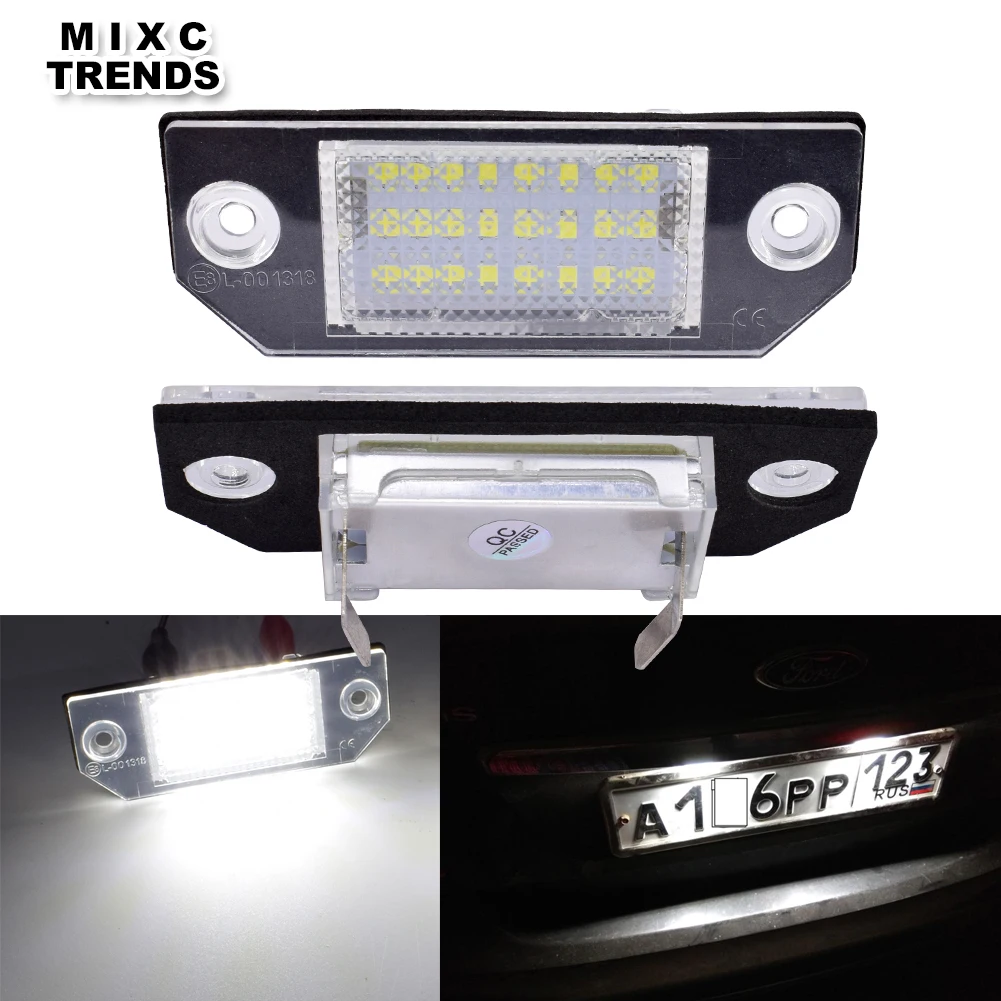 1 пара светодиодный CANBUS номерной знак для Ford Focus MK2 C-MAX авто лампа без ошибки Hyper Flash