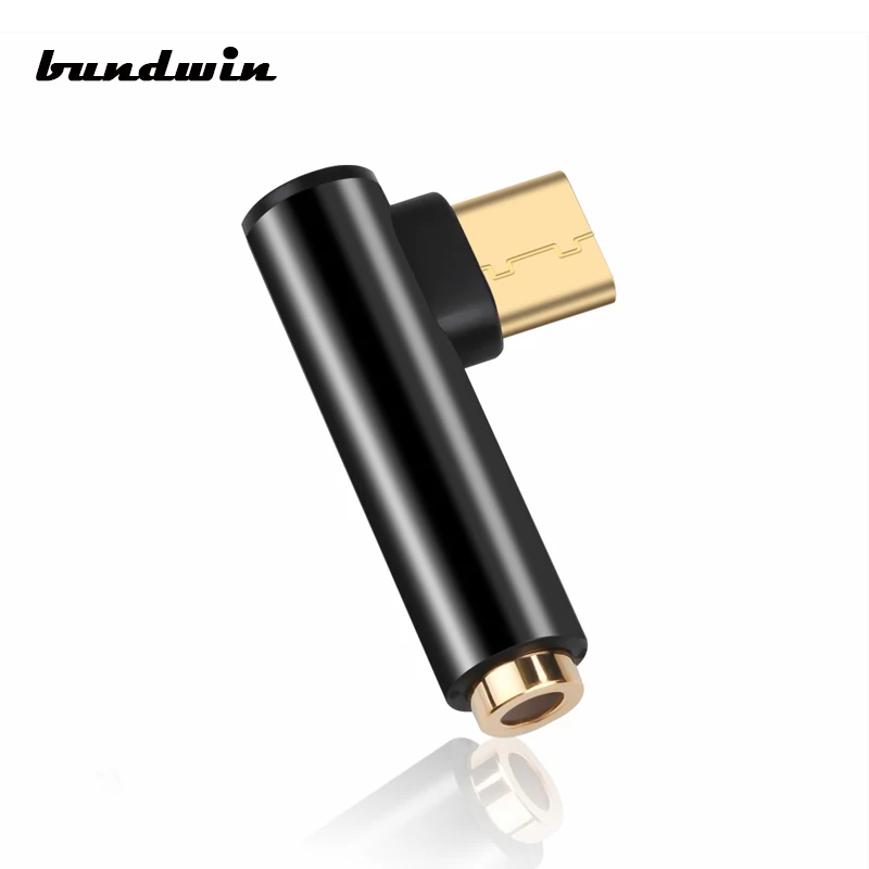 Bundwin Type-C штекер на гнездо 3 5 мм USB C адаптер для наушников AUX аудио кабель конвертер