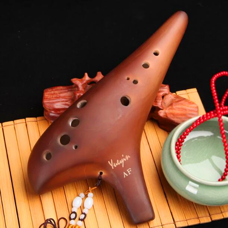 12 отверстий Ocarina Alto F Key smolпитание Flute Wind Музыкальные инструменты flute Керамическая