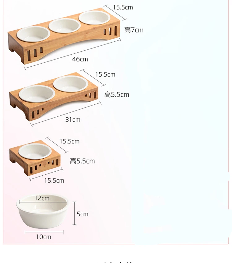 Миска для собак бамбуковый держатель кормушка для кошек керамическая двойная миски из нержавеющей стали Кормушка для щенка Съемная миска для домашних животных