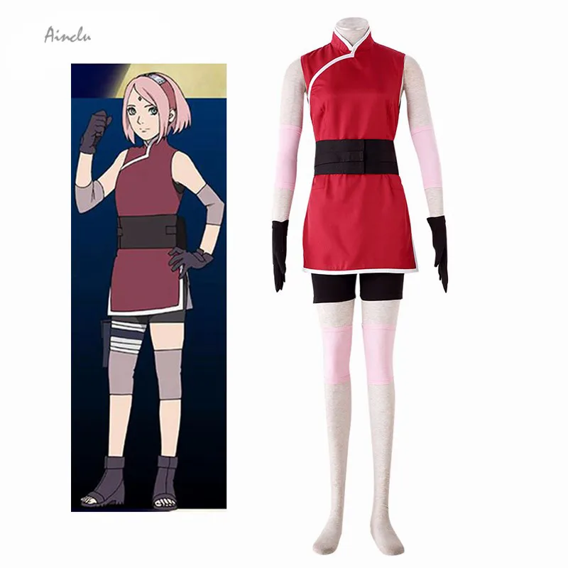 

Ainclu Adults Japanese Anime Free Shipping THE LAST -THE MOVIE- Haruno Sakura Cosplay Costume Unisex Clothing Customize