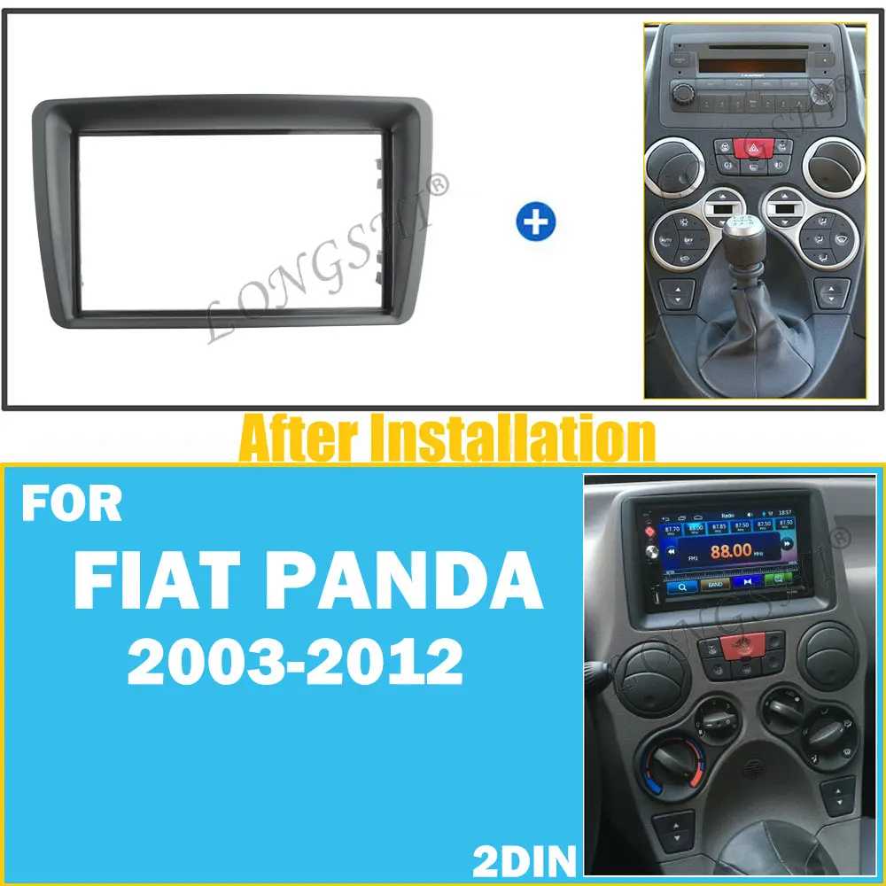 LONGSHI 2 Din фасции для FIAT Panda 2003-2012 радио стерео панель тире крепление Установка отделка комплект рамка пластина рамка 2din