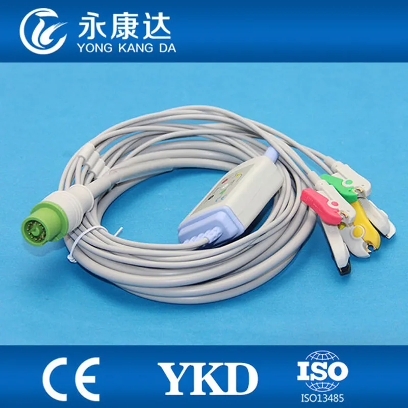 Fukuda Denshi Dynascope DS-5100 5 lead ecg cable IEC Clip |