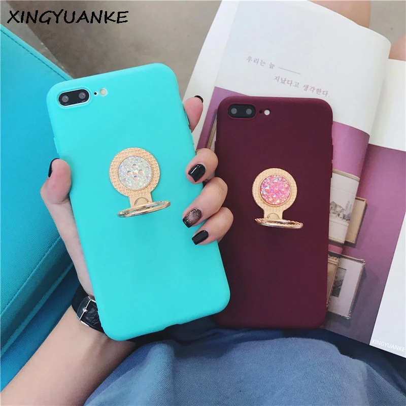 XINGYUANKE 3D блеск Стенд чехол для huawei Коврики 9 Lite случае Роскошные кольцо с