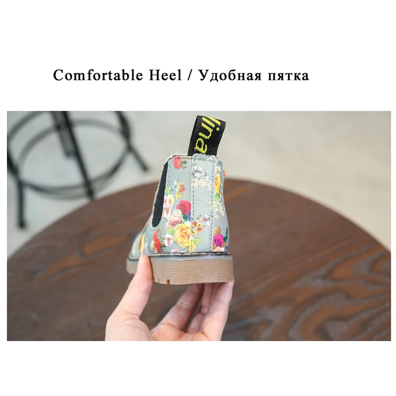 Новые ботинки Martin сезон осень весна обувь для девочек с цветочным принтом