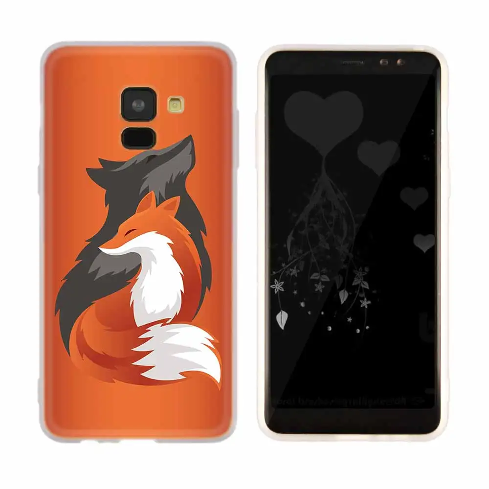 Чехол силиконовый чехол для samsung Galaxy A6 A8 A9 A7 A5 A3 плюс A6S Star аниме забавные foxs милые носки - Цвет: as the picture 08