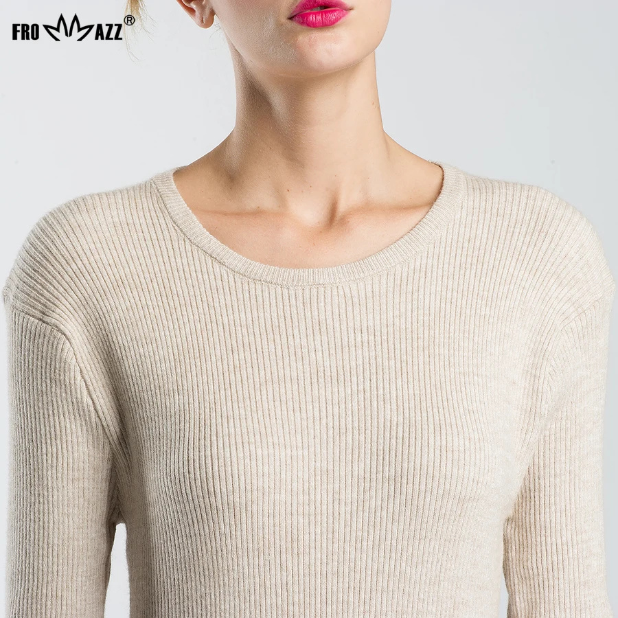 FROMMAZZ 2018 New Autumn Winter Women Fashion Elasticity Sweater Slim Knitted Pullover Round Neck Long FS16081 | Женская одежда