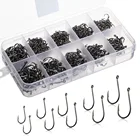 DONQL 200-700 шт. рыболовные крючки с бородкой, одинарный круглый рыболовный крючок 3 #-12 #, аксессуары для ловли карпа из высокоуглеродистой стали