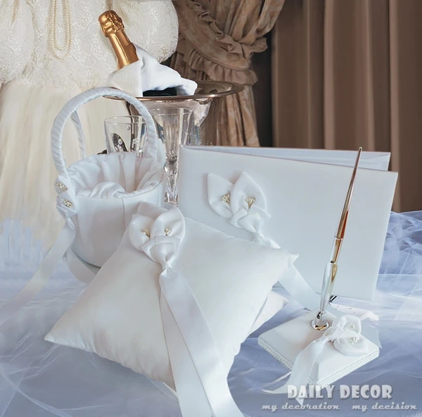 Новые свадебные вечерние принадлежностей (кольцо Подушка + Цветочная корзина