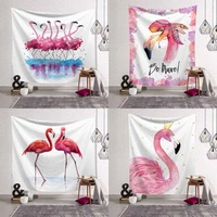 tropical paradise flamingo tapestry wall hanging blanket pink bohemian beach towel polyester yoga sunbathing cover wall decor