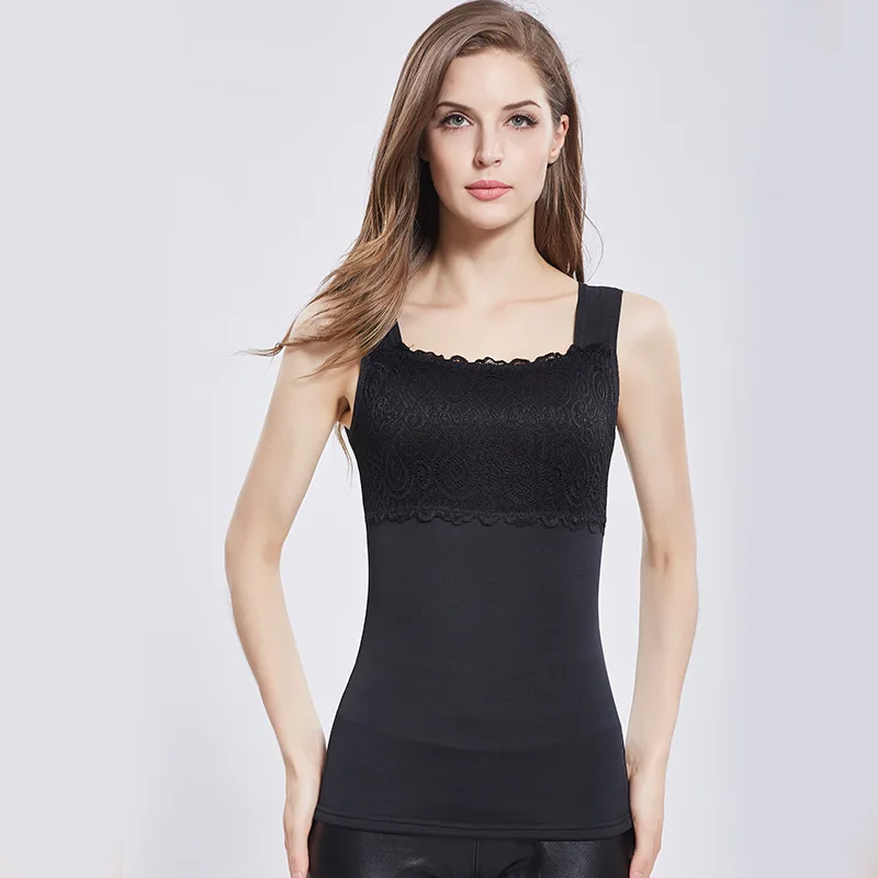 Slim Thermal Velvet For Women Thicken Vest Autumn Winter Fleece Warm Plus Size Tank Tops Large Female Underwear #D |