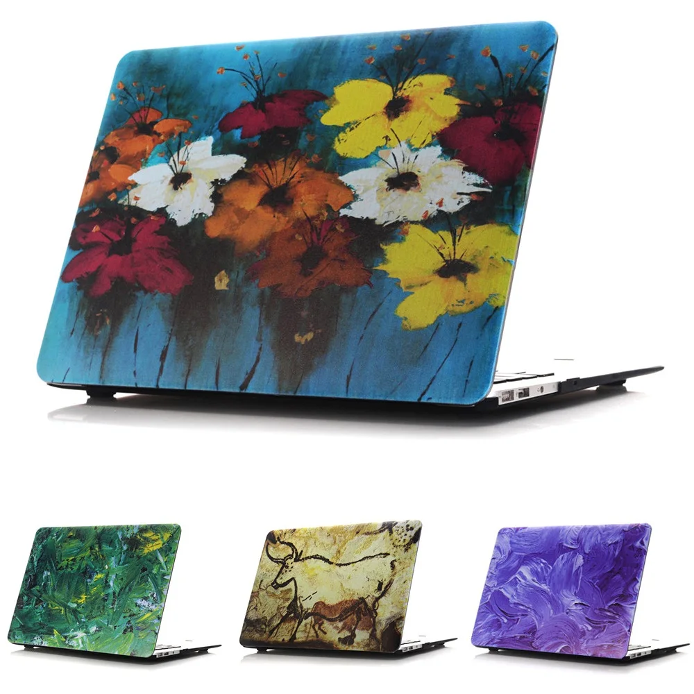 Защитный жесткий чехол с рисунком цветов для MacBook 12 дюймов Air 11 13 Pro 15 Retina |