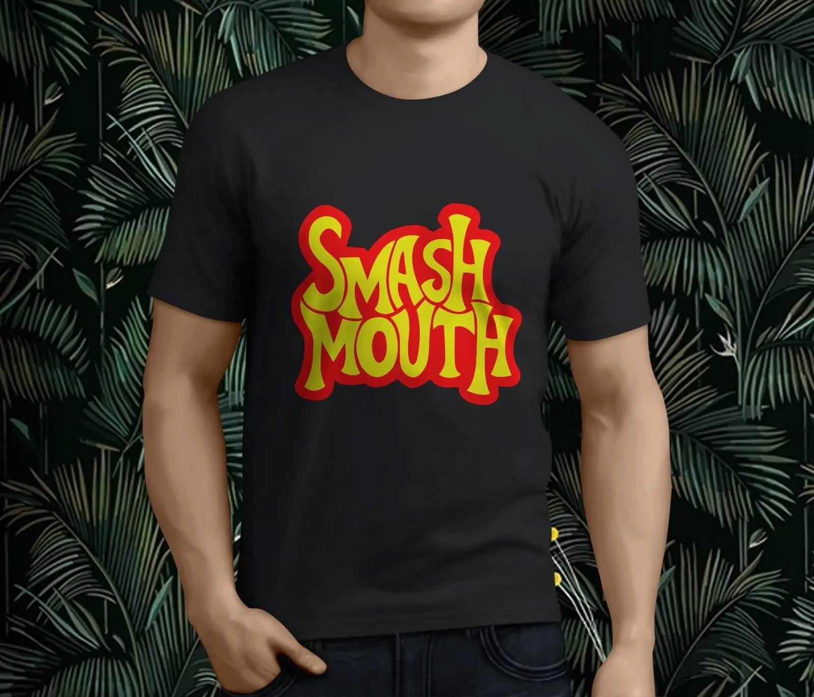 Новые популярные SMASH рот Логотип Рок-Группа черный Стиль топы футболки | Мужская