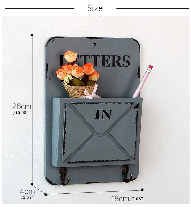 Винтажная деревянная коробка с буквами настенная вешалка для хранения Ретро