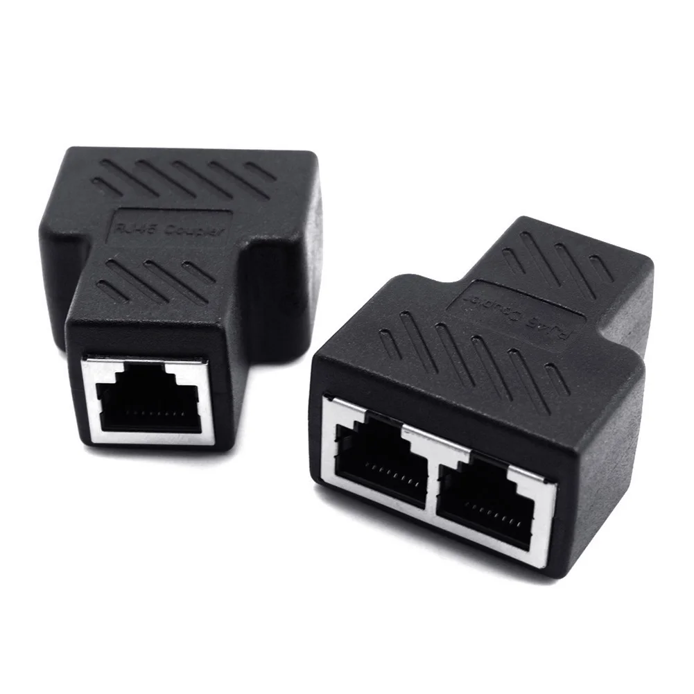 1 Мужской до 2 Женский аудио-видео кабели Ethernet сети RJ45 Plug адаптер конвертер Splitter Extender разъем адаптера