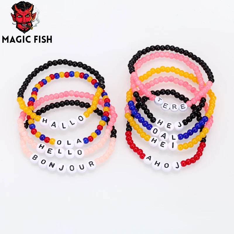 Мужской браслет с буквенным принтом очаровательный для пары браслеты именем 5 мм