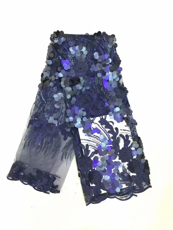 2018 high quality lilac yellow French net lace fabric 3D flowers African tulle with beads for party | Дом и сад