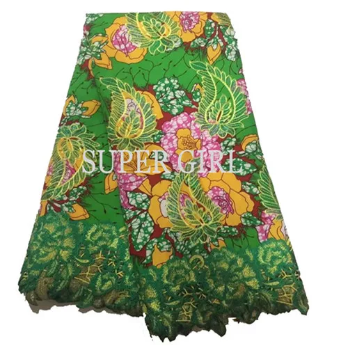 Последние Зеленый Африканский сухой Кружево Ткань Для мужчин или женщина хлопок