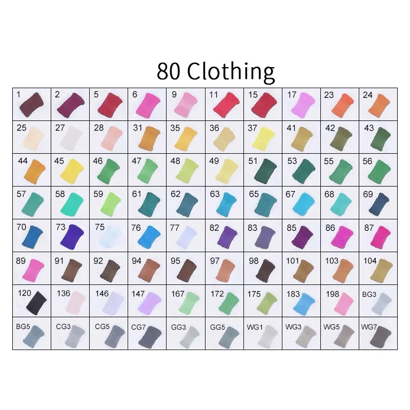 80CLOTHING TOUCHFIVE 12/24/30/40/60/80 Цвета маркер для рисования ручка на спиртовой основе дешевые маркер для манги рисунок маркеры товары для рукоделия - Цвет: 80CLOTHING
