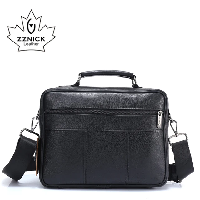 ZZNICK Men messenger bags luxury genuine leather men bag designer high quality shoulder bag casual zipper office bags for men 4