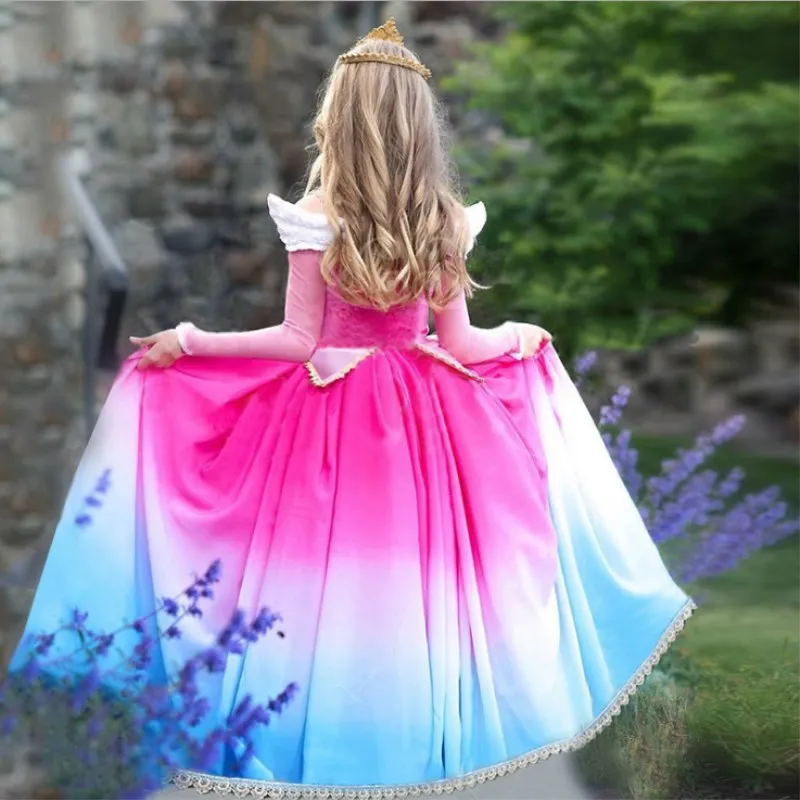 Girl Sleeping Beauty Aurora Dress up Cosplay Party Kids Halloween Holiday Clothing Children Christmas Costume | Детская одежда и