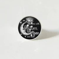 love someone with autism to the moon and back photo tibet silver cabochon glass ring