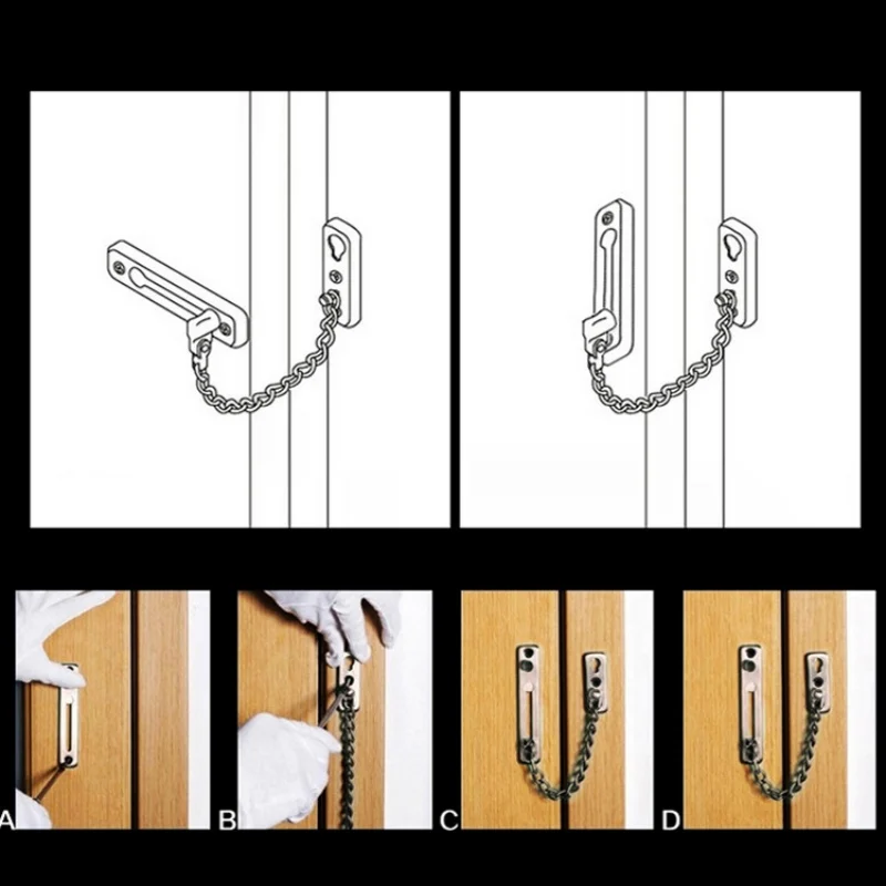 Stainless Steel Anti-Theft Chain Thickened Door Chain Buckle Door Chain Hotel Door Bolt