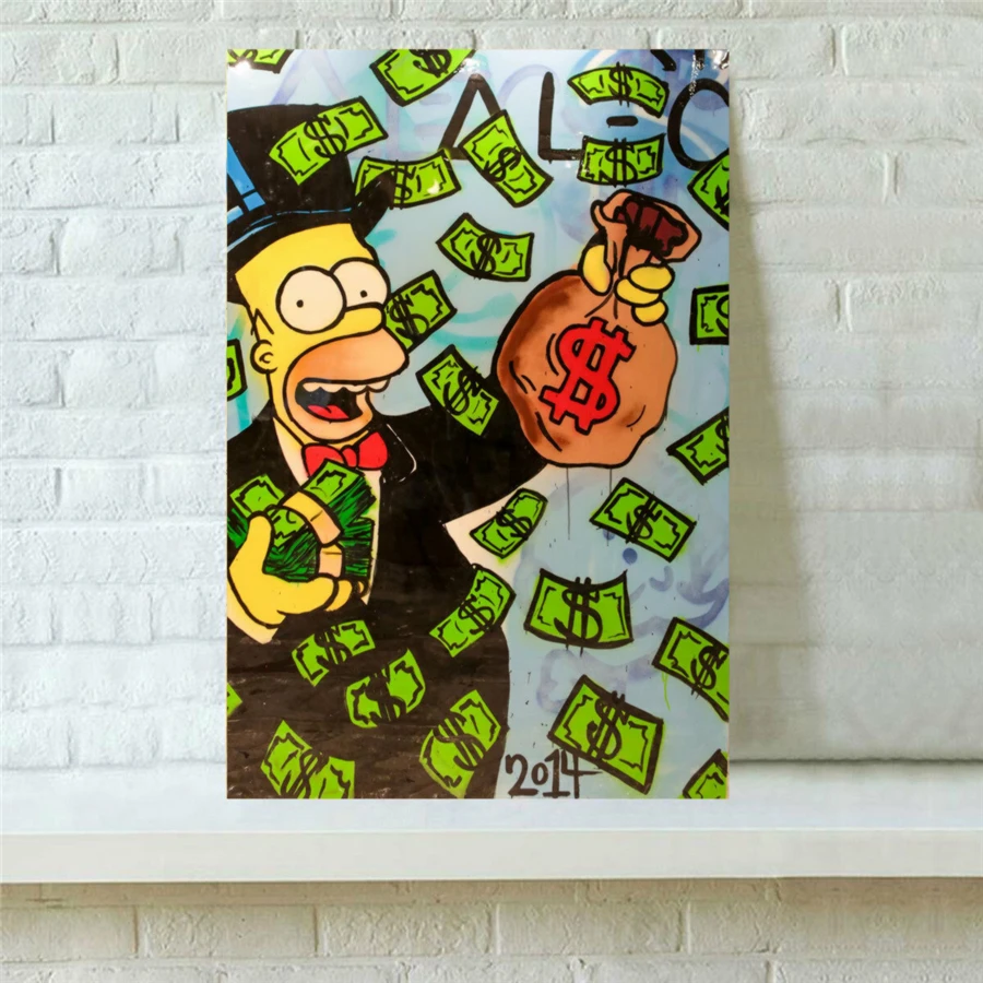 Alec Monopolys Homer Simpson HD Wall Art Холст с печатью постера живопись декоративная для офиса