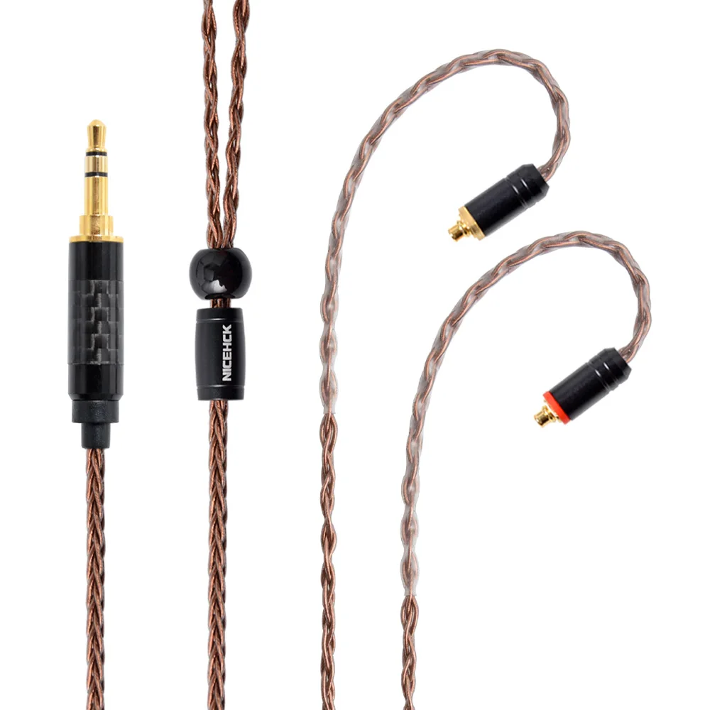3.5mm plug with MMCX NICEHCK 8 ядер высокой чистоты медный обновленный кабель 3,5/2,5/4,4 мм штекер MMCX/2Pin разъем для ZST/ZS10 C10 Kanas IDUN nichehck NX7 - Цвет: 3.5mm plug with MMCX